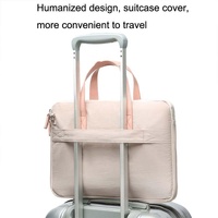 Ultra-thin Macbook Laptop Bag with Mouse Pad - Khaki & Gray 13.3-14 Inches thumbnail