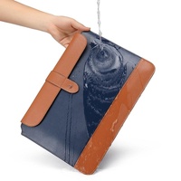 14-15.4 Inch Microfiber Notebook Liner Bag - Horizontal Gray & Brown thumbnail