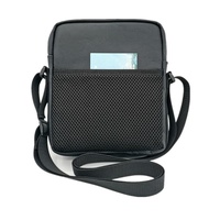 8 Leather Shoulder Mobile Phone Messenger Bag Casual Water Bottle Bag - Black thumbnail