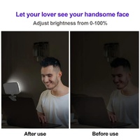 Rechargeable Clip-on Selfie Light with 66 Leds - 3 Modes for Phone Laptop Tablet - Black - White thumbnail