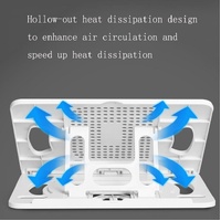 Adjustable Laptop Cooling Stand - Foldable Design - Black thumbnail