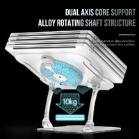 Silver Foldable Laptop Bracket with Fan - Space-saving Design thumbnail
