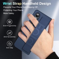 Silicone Wristband Foldable Phone Case for Samsung Galaxy z Fold 4 - Blue thumbnail