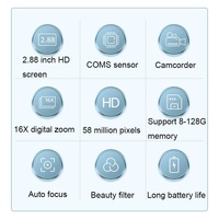 Portable 16X Zoom Hd Digital Camera With 2.88 Ips Screen - Champagne Gold thumbnail
