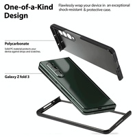 Foldable Metal-look Phone Case for Samsung Galaxy z Fold 4 - Black thumbnail