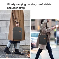 13 Inch Vertical Laptop Bag - Handheld Shoulder Crossbody - Light Gray thumbnail