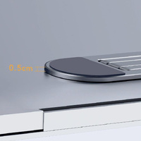 Foldable Laptop Stand with Fan and Heater - Portable and Adjustable - Silver thumbnail