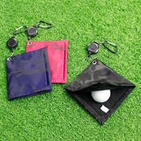 Easy Draw Golf Ball Wipe Cloth - Retractable String - Blue thumbnail