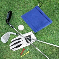 Blue Terry Towel for Wet and Dry Golf Cleaning with Hook thumbnail