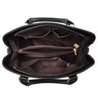 Women Leather Messenger Handbag - Stylish and Functional - Black thumbnail