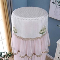 170cm Vertical Lace Air Conditioner Dust Cover - Round Column - White thumbnail