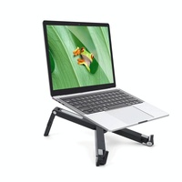 Foldable Non-slip Laptop Stand - Plastic Silicone - Black thumbnail