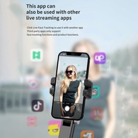 Desktop Gimbal Stabilizer with Fill Light and Selfie Stick - Black thumbnail