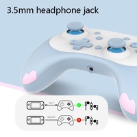 Cat Shaped Wireless Tooth Handle for Nintendo Switch - Blue thumbnail