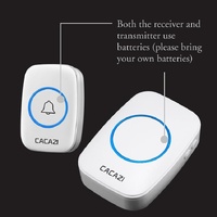 Wireless Waterproof Smart Doorbell - 2 Battery Options - White thumbnail