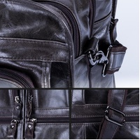 Men 15.6 Inch Business Handbag Casual Singer Shoulder Messenger Bag - Rusty Black thumbnail
