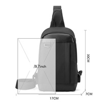 Waterproof Men Chest Bag Multifunctional Shoulder Crossbody For Riding And Casual Use - Black thumbnail