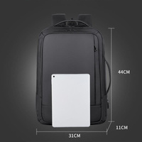 Waterproof Expandable Laptop Backpack with Usb Port - Black thumbnail