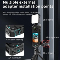 Metal Rabbit Cage & Lens Cover Set for Insta360 X4 - Black thumbnail