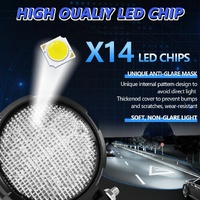 14W 9 - 30V Floodlight Mixed Luminous 4 Inch Round Work Light With Wire Set thumbnail