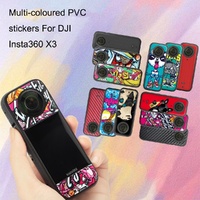 Protective Film Stickers for Dji Insta360 X3 Panoramic Camera - Panda + Carbon Pattern Red thumbnail