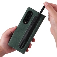 Foldable Leather Case for Samsung Galaxy z Fold 4 / 5g - Detachable - Dark Green thumbnail