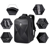 Waterproof Laptop Backpack with Usb Port - 17 Inch Capacity Password Lock - Black thumbnail