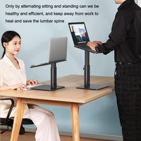 Black Portable Aluminum Laptop Support - Lifting and Raising thumbnail