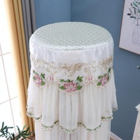 175cm Vertical Lace Air Conditioner Dust Cover - Round Column - White thumbnail