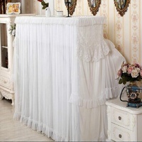 White Lace Piano Dust Cover - Embroidered Full Size Double Seats 153x33x120 thumbnail