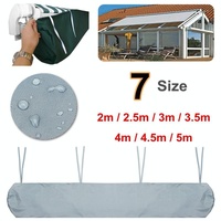 Waterproof Retractable Canopy for Outdoor Patio - 2.5m Size Dustproof Protective Cover - Black thumbnail