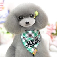 Pure Cotton Plaid Dog Scarf Small And Medium-Sized Dog Saliva Towel - Size L40-50Cm - Red thumbnail
