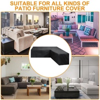 Waterproof Outdoor Corner Sofa Cover - 286x222x82cm - Black thumbnail