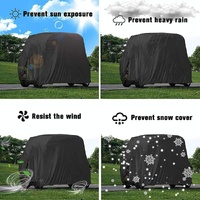 Waterproof Golf Cart Scooter Cover - 285x122x168cm - Black thumbnail