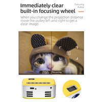 Portable Home Theater Projector - 400 Lumens Hd Same Screen Version - White Yellow thumbnail