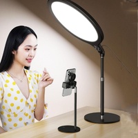 Large Desktop Beauty Fill Light Bracket for Live Broadcast and Photography - 14.2 Inch & 36cm - Black thumbnail