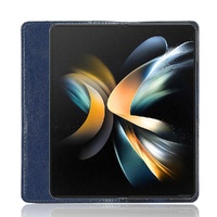 Vintage Leather Phone Case for Samsung Galaxy z Fold 4 5g with Magnetic Buckle - Black thumbnail