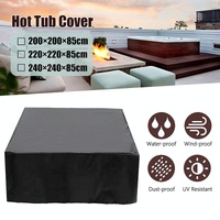 240x240x25cm Waterproof Dustproof Cover for Bathtub Pool Table & Chair - Protects from Falling Leaves - Black thumbnail