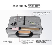 Stylish Zipper Laptop Bag with Shoulder Strap - Durable & Breathable - Black thumbnail