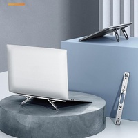 Foldable Aluminum Laptop Stand - Adjustable Height Base - Gray thumbnail