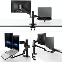Adjustable Desktop Stand for 17-32 and 12-17 Monitors - Aluminum - Silver thumbnail