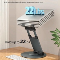 Adjustable 360 Degree Rotating Laptop Stand for 10-17 Inch Devices - Grey thumbnail