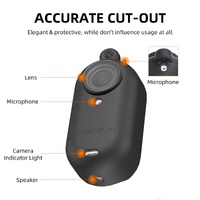Silicone Camera Body Case with Lens Cap and Neck Strap for Insta360 Go 3 - White thumbnail