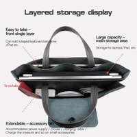 Portable Laptop Inner Bag with Elastic Thread Button - Brown thumbnail