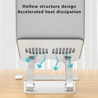 Adjustable Laptop Stand - Aluminum Alloy Desktop Riser - Grey thumbnail