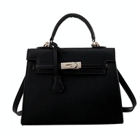 Stylish Winter Crossbody Bag for Women - Single Shoulder Kelly Design - Black thumbnail