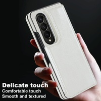 Foldable Phone Case with Double Buckle Card Slot for Samsung Galaxy z Fold4 - Black thumbnail