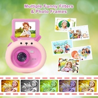 180-degree Flip-screen Cartoon Digital Camera with Stand 2.4-inch 1080p Hd - Dark Green thumbnail