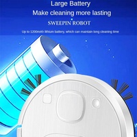 Smart Usb Charging Robot Vacuum Cleaner - Automatic Cleaning - Black thumbnail