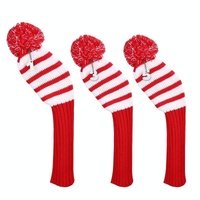 Set of 3 Knitted Golf Club Covers - Black thumbnail